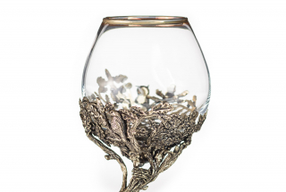 Бокал для коньяка "Русский лес" (уп. кожа) (медведь)