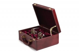 Бокалы для коньяка "Корона" 2 шт (уп. кожа)
